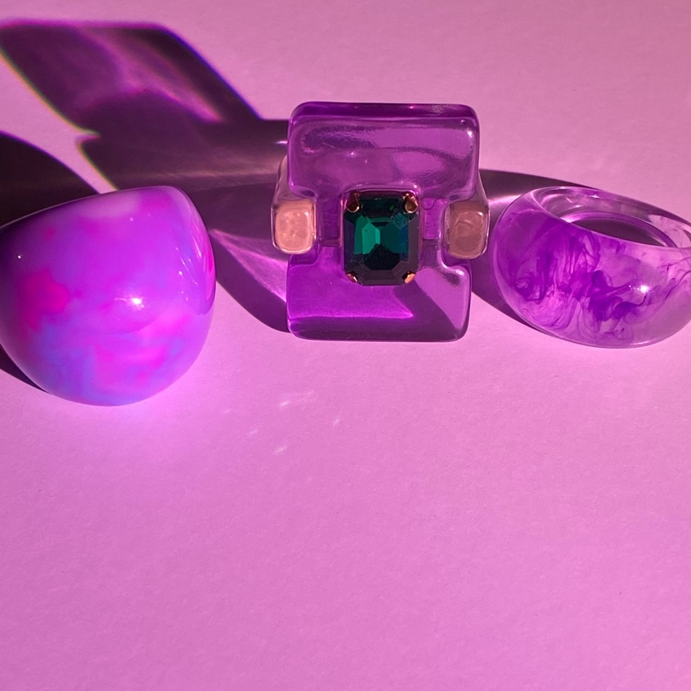 Purple and blue berry retro y2k rings jewelry